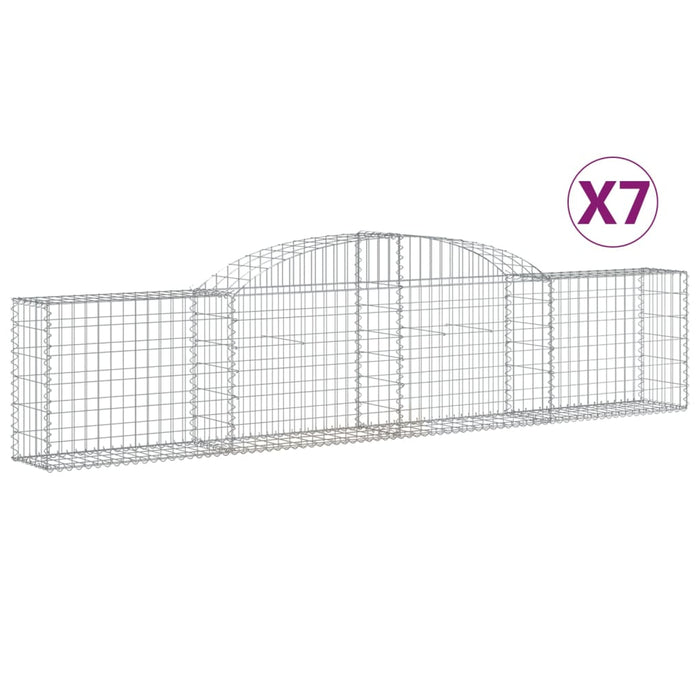 Coșuri gabion arcuite, 7 buc., 300x30x60/80 cm, fier galvanizat - WALTI WALTI