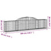 Coșuri gabion arcuite, 20 buc., 300x30x60/80cm, fier galvanizat - WALTI WALTI