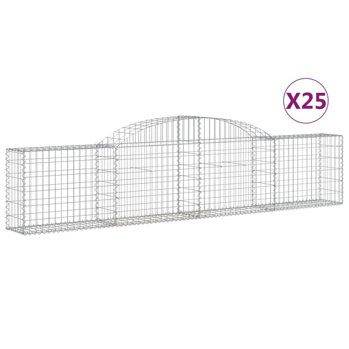 Coșuri gabion arcuite, 25 buc., 300x30x60/80cm, fier galvanizat - WALTI WALTI
