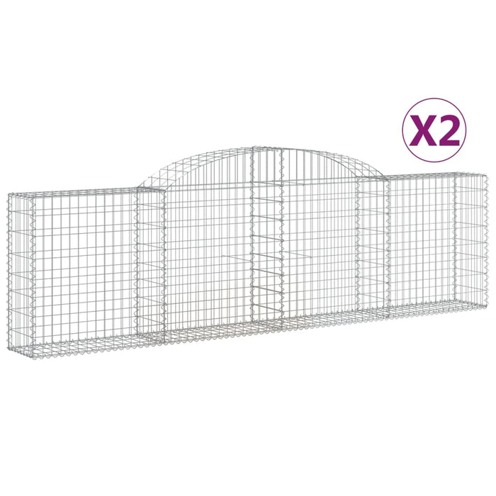Coșuri gabion arcuite 2 buc., 300x30x80/100 cm, fier galvanizat - WALTI WALTI