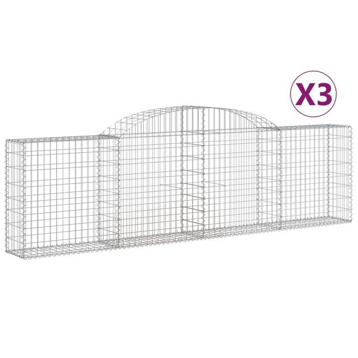 Coșuri gabion arcuite 3 buc., 300x30x80/100 cm, fier galvanizat - WALTI WALTI