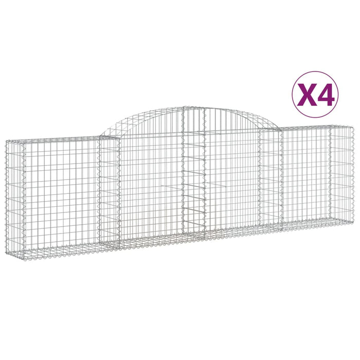 Coșuri gabion arcuite 4 buc., 300x30x80/100 cm, fier galvanizat - WALTI WALTI