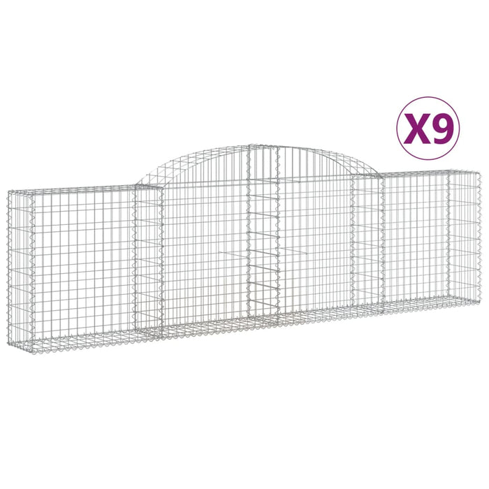 Coșuri gabion arcuite 9 buc., 300x30x80/100 cm, fier galvanizat - WALTI WALTI