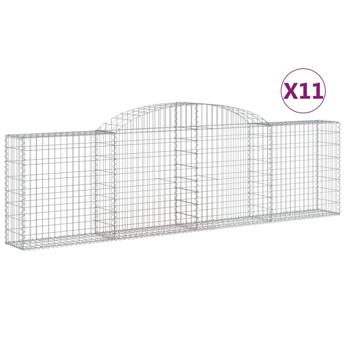 Coșuri gabion arcuite 11 buc, 300x30x80/100 cm, fier galvanizat - WALTI WALTI