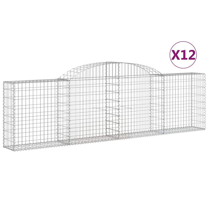 Coșuri gabion arcuite 12 buc, 300x30x80/100 cm, fier galvanizat - WALTI WALTI