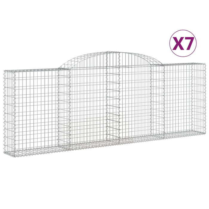 Coșuri gabion arcuite 7 buc, 300x30x100/120 cm fier galvanizat - WALTI WALTI