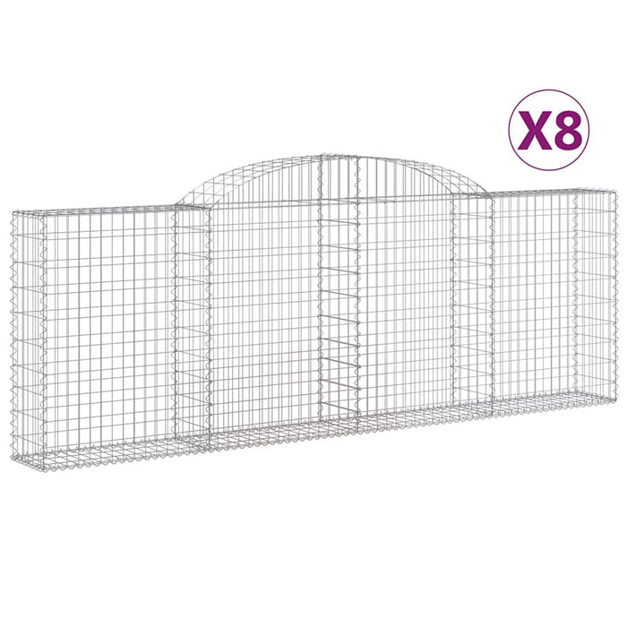 Coșuri gabion arcuite 8 buc, 300x30x100/120 cm fier galvanizat - WALTI WALTI