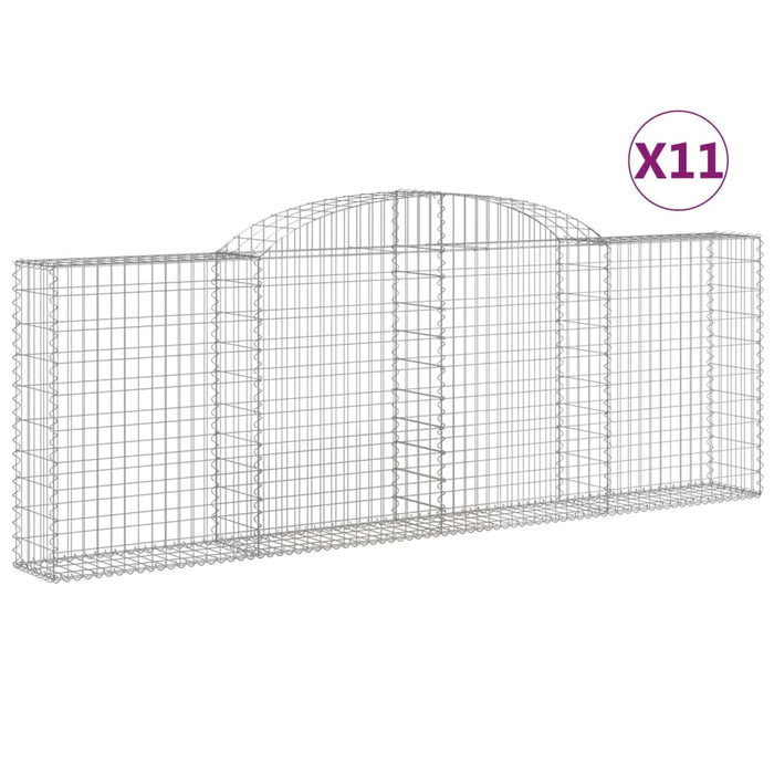 Coșuri gabion arcuite 11 buc, 300x30x100/120 cm fier galvanizat - WALTI WALTI