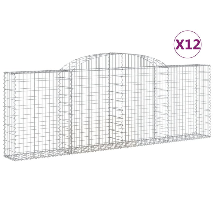 Coșuri gabion arcuite 12 buc, 300x30x100/120 cm fier galvanizat - WALTI WALTI