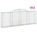 Coșuri gabion arcuite 12 buc, 300x30x100/120 cm fier galvanizat - WALTI WALTI