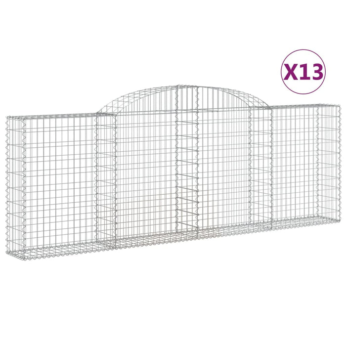 Coșuri gabion arcuite 13 buc, 300x30x100/120 cm fier galvanizat - WALTI WALTI