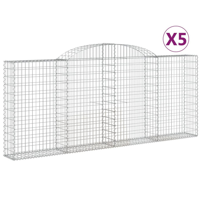 Coșuri gabion arcuite 5 buc, 300x30x120/140 cm, fier galvanizat - WALTI WALTI