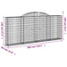 Coșuri gabion arcuite 5 buc, 300x30x120/140 cm, fier galvanizat - WALTI WALTI