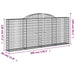 Coșuri gabion arcuite 6 buc, 300x30x120/140 cm, fier galvanizat - WALTI WALTI