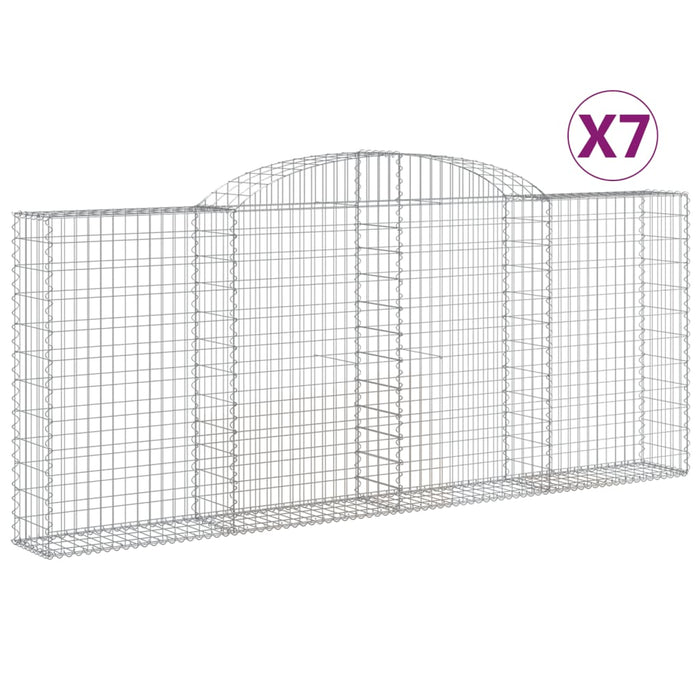 Coșuri gabion arcuite 7 buc, 300x30x120/140 cm, fier galvanizat - WALTI WALTI