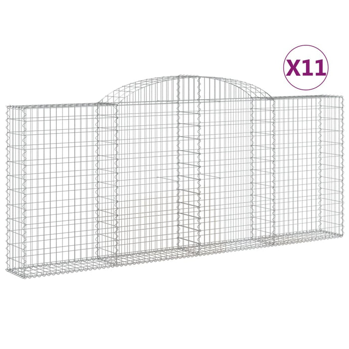 Coșuri gabion arcuite 11 buc, 300x30x120/140 cm fier galvanizat - WALTI WALTI