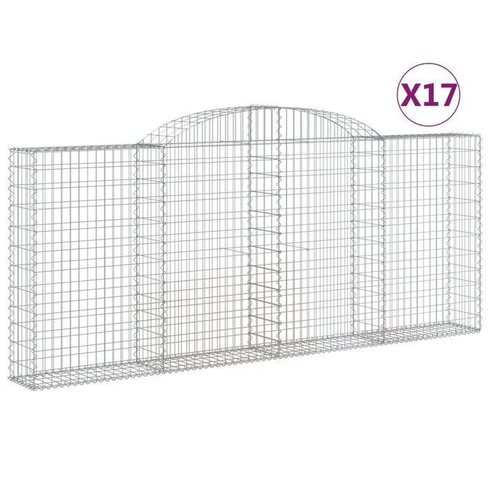 Coșuri gabion arcuite 17 buc, 300x30x120/140 cm fier galvanizat - WALTI WALTI