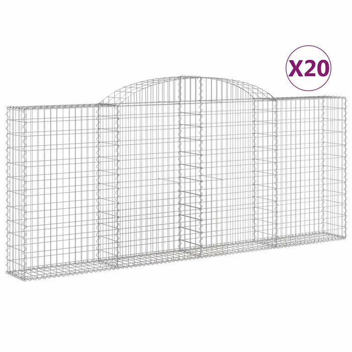 Coșuri gabion arcuite 20 buc, 300x30x120/140 cm fier galvanizat - WALTI WALTI