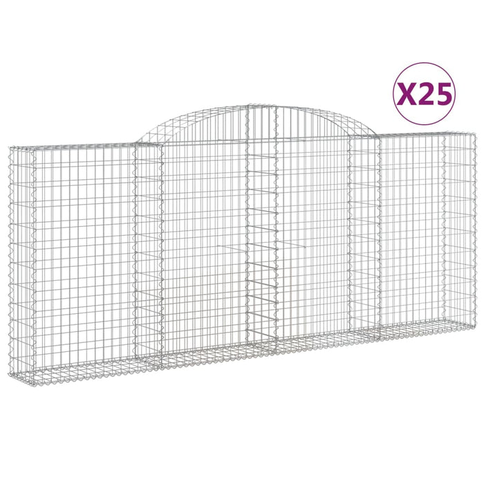 Coșuri gabion arcuite 25 buc, 300x30x120/140 cm fier galvanizat - WALTI WALTI