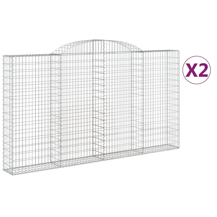 Coșuri gabion arcuite 2 buc. 300x30x160/180 cm fier galvanizat - WALTI WALTI