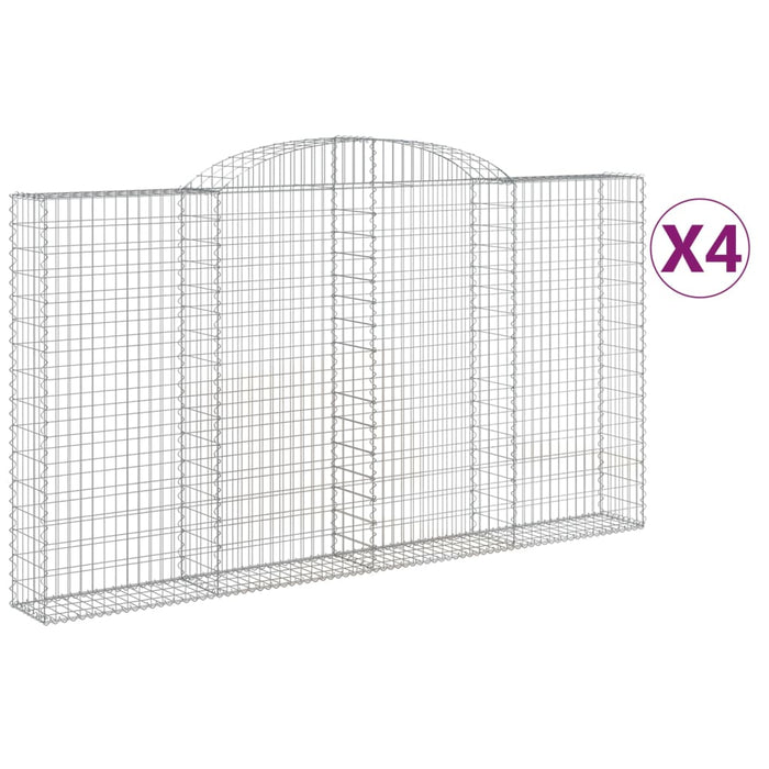 Coșuri gabion arcuite 4 buc. 300x30x160/180 cm, fier galvanizat - WALTI WALTI