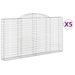 Coșuri gabion arcuite 5 buc. 300x30x160/180 cm fier galvanizat - WALTI WALTI