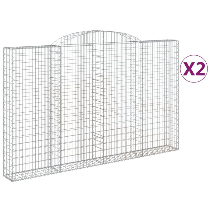 Coșuri gabion arcuite 2 buc, 300x30x180/200 cm, fier galvanizat - WALTI WALTI