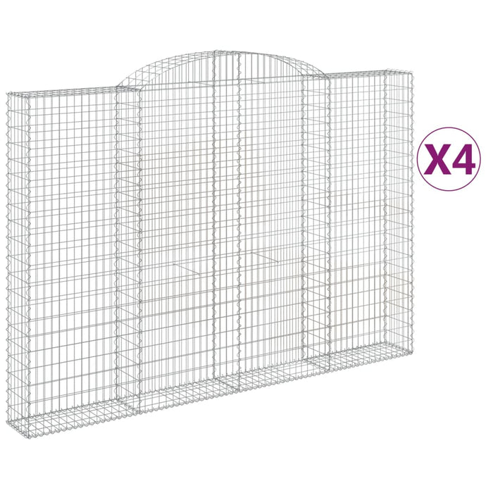 Coșuri gabion arcuite 4 buc. 300x30x200/220 cm fier galvanizat - WALTI WALTI