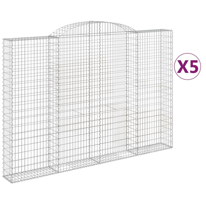 Coșuri gabion arcuite, 5 buc. 300x30x200/220 cm fier galvanizat - WALTI WALTI