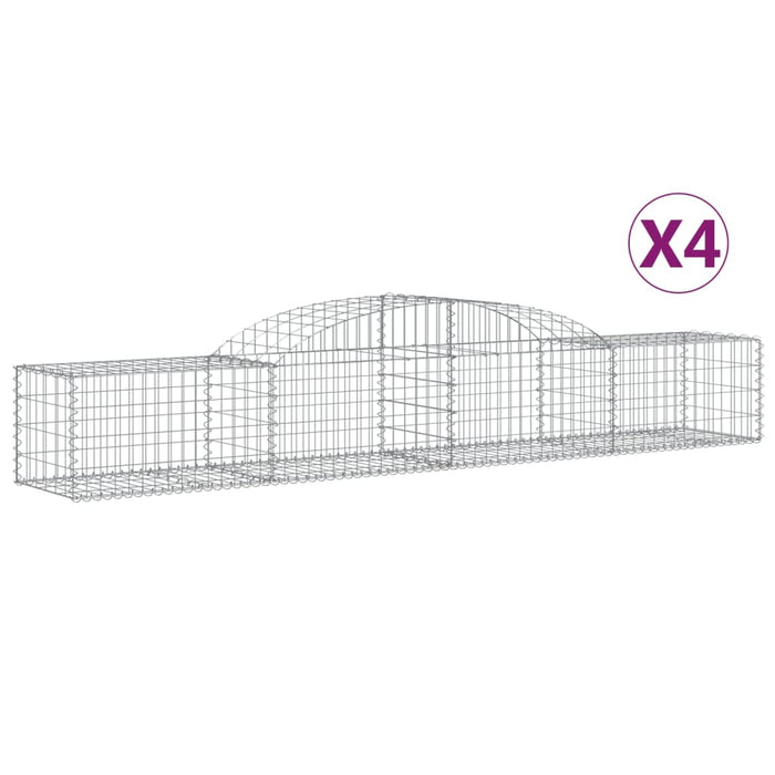 Coșuri gabion arcuite 4 buc., 300x50x40/60 cm, fier galvanizat - WALTI WALTI