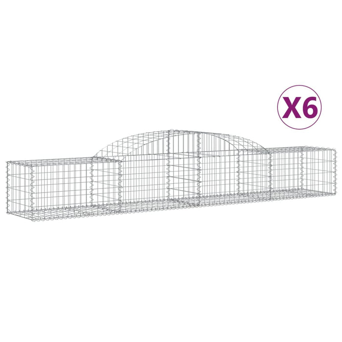 Coșuri gabion arcuite, 6 buc., 300x50x40/60 cm, fier galvanizat - WALTI WALTI