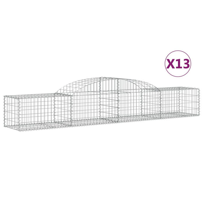 Coșuri gabion arcuite, 13 buc., 300x50x40/60cm, fier galvanizat - WALTI WALTI