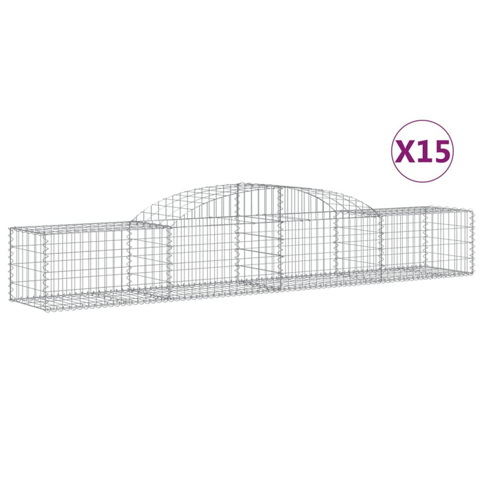 Coșuri gabion arcuite, 15 buc., 300x50x40/60cm, fier galvanizat - WALTI WALTI