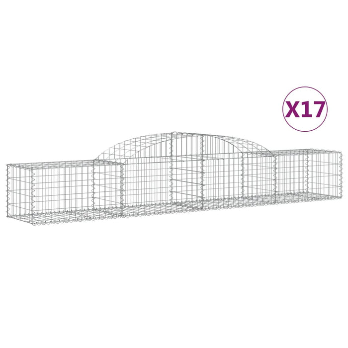Coșuri gabion arcuite, 17 buc., 300x50x40/60cm, fier galvanizat - WALTI WALTI