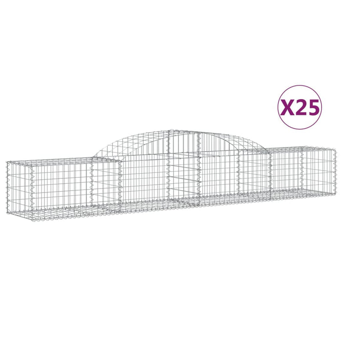 Coșuri gabion arcuite, 25 buc., 300x50x40/60cm, fier galvanizat - WALTI WALTI