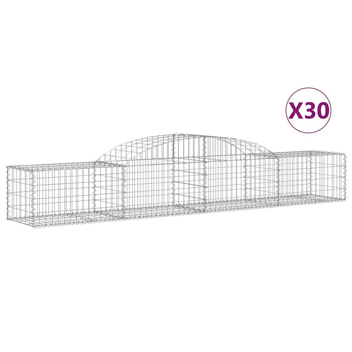 Coșuri gabion arcuite, 30 buc., 300x50x40/60cm, fier galvanizat - WALTI WALTI