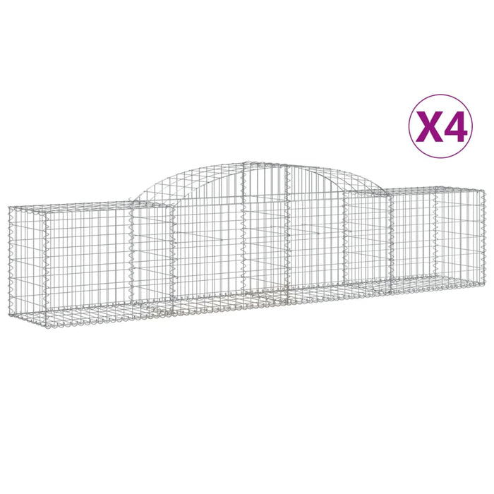 Coșuri gabion arcuite 4 buc, 300x50x60/80 cm, fier galvanizat - WALTI WALTI