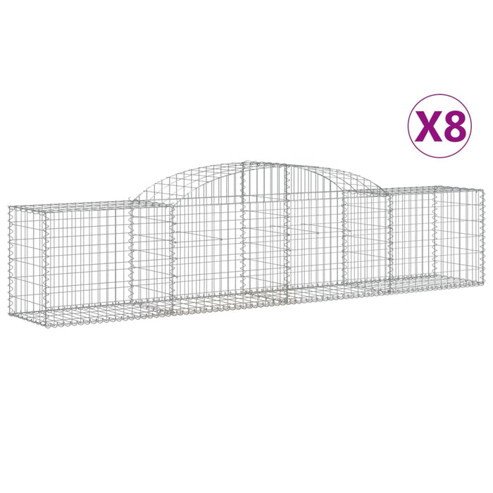 Coșuri gabion arcuite 8 buc, 300x50x60/80 cm, fier galvanizat - WALTI WALTI