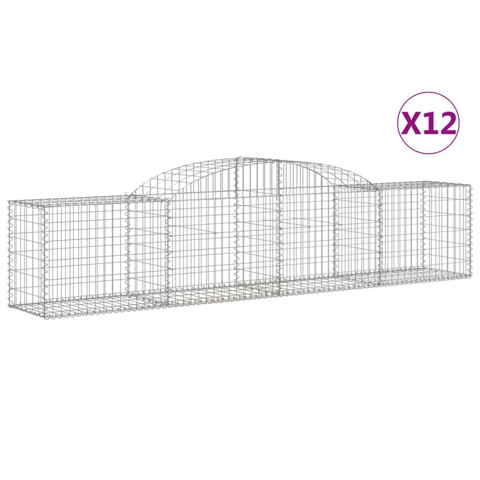 Coșuri gabion arcuite 12 buc, 300x50x60/80 cm, fier galvanizat - WALTI WALTI