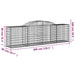 Coșuri gabion arcuite 2 buc, 300x50x80/100 cm, fier galvanizat - WALTI WALTI