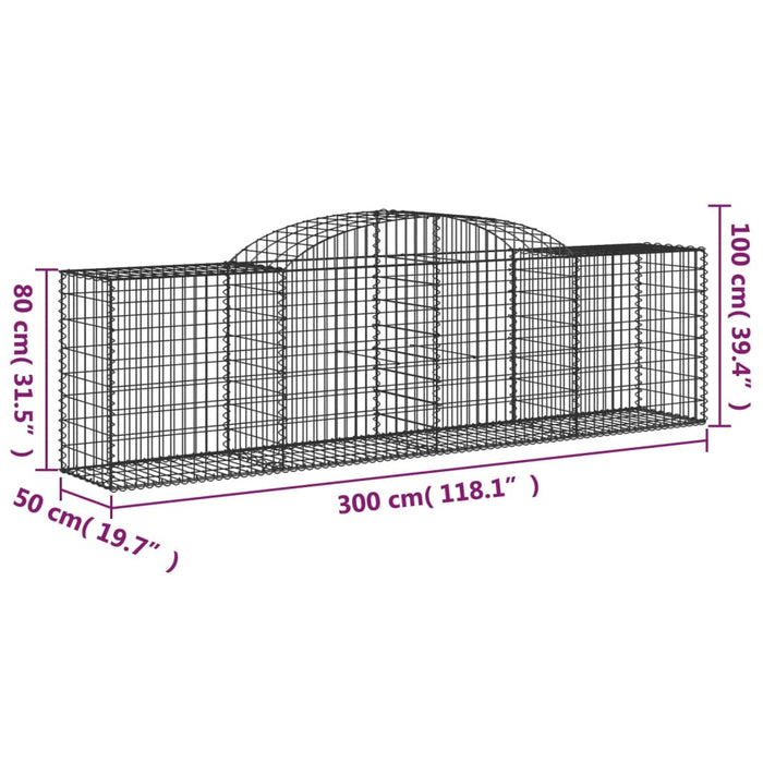 Coșuri gabion arcuite 7 buc, 300x50x80/100 cm, fier galvanizat - WALTI WALTI