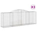 Coșuri gabion arcuite 3 buc, 300x50x100/120 cm fier galvanizat - WALTI WALTI