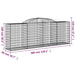 Coșuri gabion arcuite 4 buc, 300x50x100/120 cm fier galvanizat - WALTI WALTI