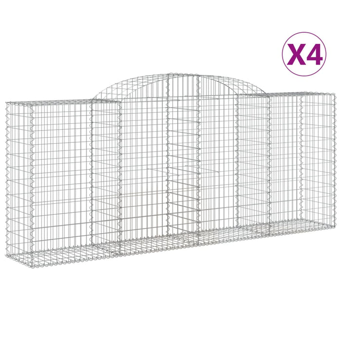 Coșuri gabion arcuite 4 buc. 300x50x120/140 cm, fier galvanizat - WALTI WALTI
