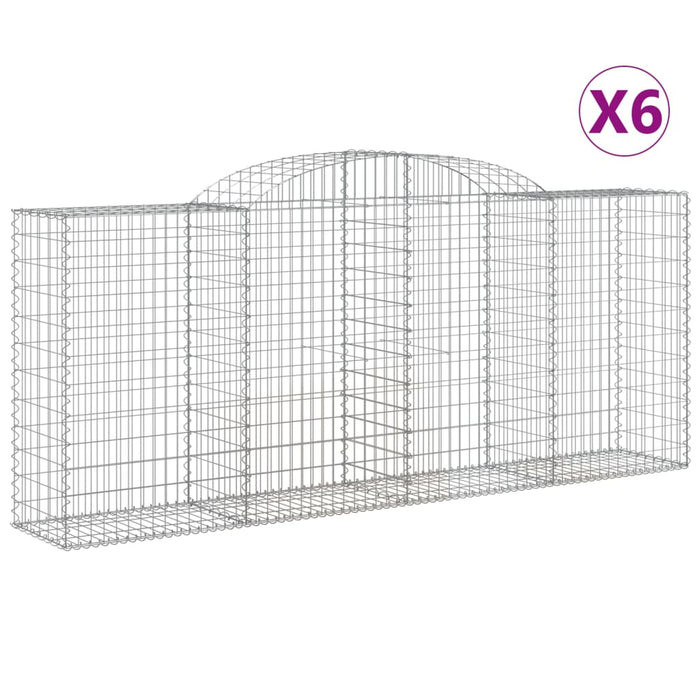 Coșuri gabion arcuite 6 buc. 300x50x120/140 cm, fier galvanizat - WALTI WALTI