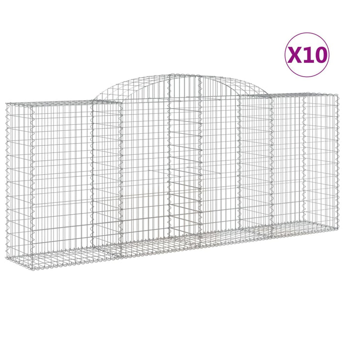 Coșuri gabion arcuite 10 buc. 300x50x120/140 cm fier galvanizat - WALTI WALTI