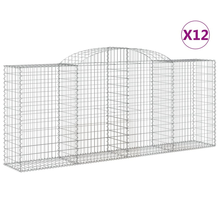 Coșuri gabion arcuite 12 buc. 300x50x120/140 cm fier galvanizat - WALTI WALTI
