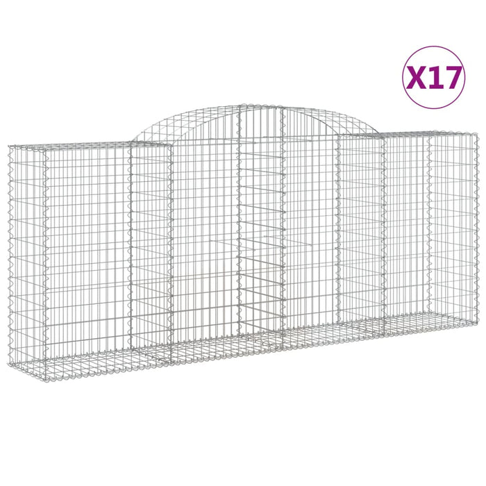 Coșuri gabion arcuite 17 buc. 300x50x120/140 cm fier galvanizat - WALTI WALTI