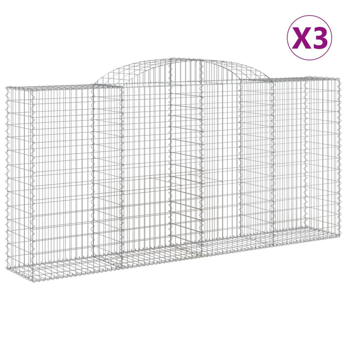 Coșuri gabion arcuite 3 buc. 300x50x140/160cm fier galvanizat - WALTI WALTI