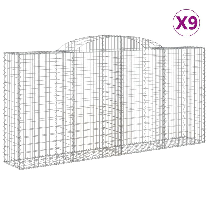 Coșuri gabion arcuite 9 buc, 300x50x140/160 cm, fier galvanizat - WALTI WALTI